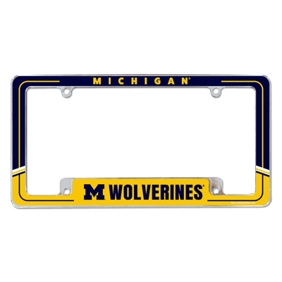 Michigan Wolverines Two-Tone Chrome Automotive License Plate Frame