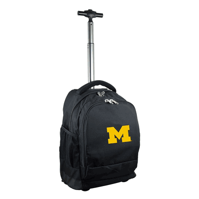Michigan Wolverines Wheeled Premium Backpack - Black