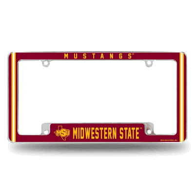 Midwestern State�Mustangs Chrome Automotive License Plate Frame