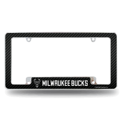 Milwaukee Bucks Black 12" x 6" Chrome Automotive License Plate Frame
