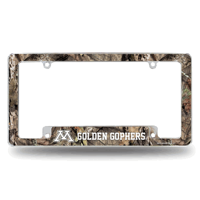 Minnesota Golden Gophers Mossy Oak Chrome Auto License Plate Frame