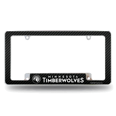 Minnesota Timberwolves Black Chrome Automotive License Plate Frame