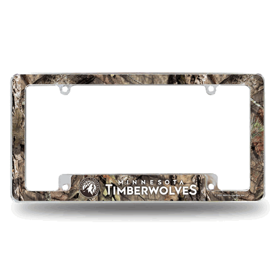 Minnesota Timberwolves Mossy Oak Chrome Automotive License Plate Frame