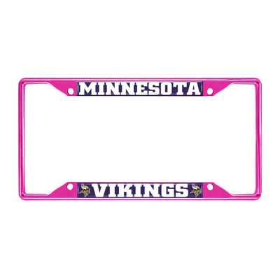 Minnesota Vikings Pink Metal License Plate Frame