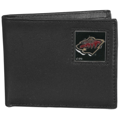 Minnesota Wild Leather Bi-fold Wallet Packaged in Gift Box