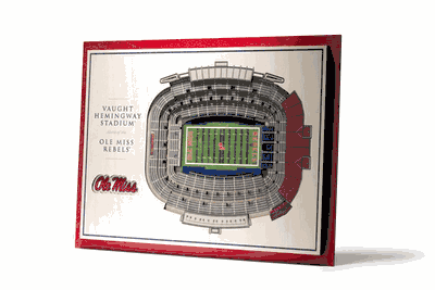 Mississippi Rebels 5 Layer Stadiumviews 3D Wall Art