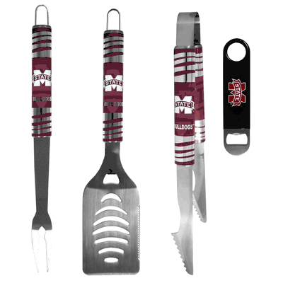 Mississippi St. Bulldogs 3 pc BBQ Set and Bottle Opener