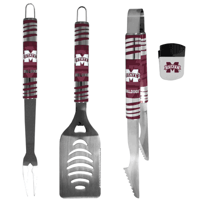 Mississippi St. Bulldogs 3 pc BBQ Set and Chip Clip