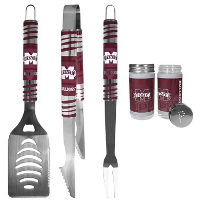 Mississippi St. Bulldogs 3 Piece Tailgate BBQ Set with Salt and Pepper Shakers