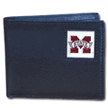Mississippi St. Bulldogs Leather Bi-fold Wallet Packaged in Gift Box Mississippi St. Bulldogs Leather Bi-fold Wallet Packaged in Gift Box