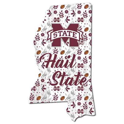 Mississippi State 24" Floral State Wall Art
