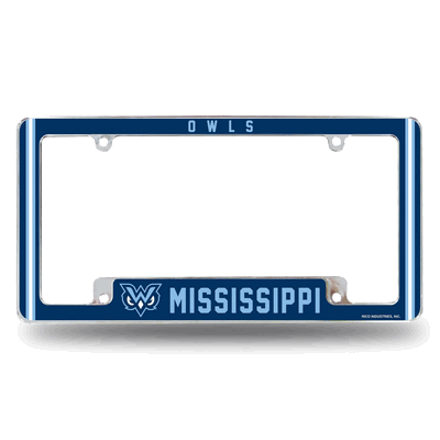 Mississippi University For Women owls Chrome Auto License Plate Frame