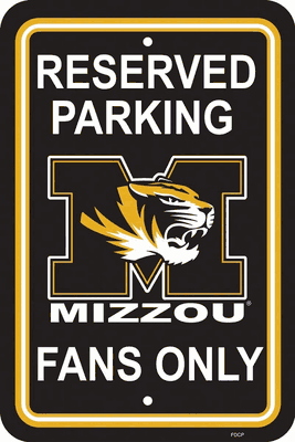Missouri Tigers 12x18 Plastic Reserved Parking Style Sign