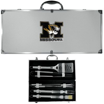 Missouri Tigers 8 pc Stainless Steel BBQ Set w/Metal Case