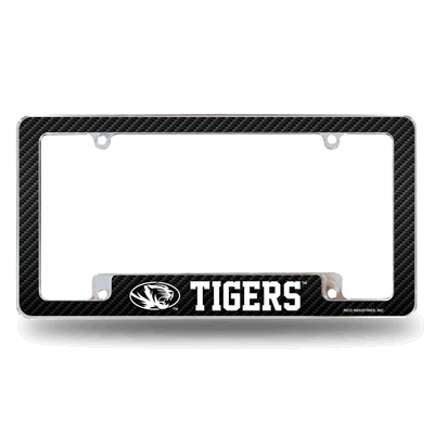 Missouri Tigers Black 12" x 6" Chrome Automotive License Plate Frame