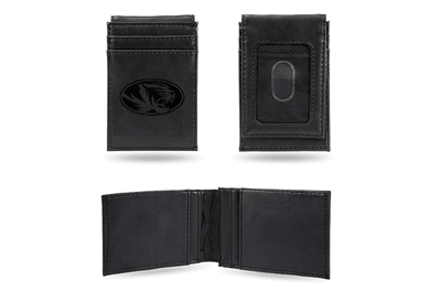 Missouri University Laser Engraved Black Front Pocket Wallet