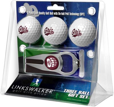Montana Grizzlies 3 Ball Gift Pack with Hat Trick Divot Tool