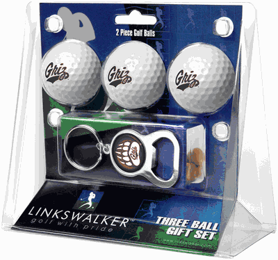Montana Grizzlies 3 Golf Ball And Keychain Bottle Opener Gift Pack