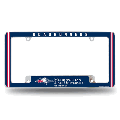 MSU Denver Roadrunners 12" x 6" Chrome Automotive License Plate Frame