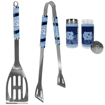 N. Carolina Tar Heels 2 Piece Tailgate BBQ Set with Salt and Pepper Shakers