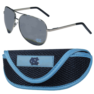 N. Carolina Tar Heels Aviator Sunglasses and Sports Case