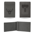 NBA Basketball Chicago Bulls Gray Laser Engraved Front Pocket Wallet