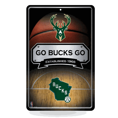 NBA Basketball Milwaukee Bucks 11" x 17" Home Decor Sign