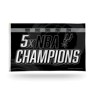NBA Basketball San Antonio Spurs Multi Champ 3' x 5' Banner Flag