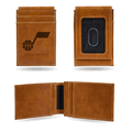 NBA Basketball Utah Jazz Brown Laser Engraved Front Pocket Wallet