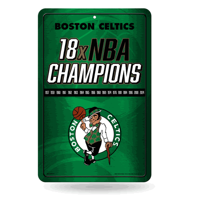 NBA Boston Celtics 18 Time NBA Champions 11" x 17" Home Decor Sign