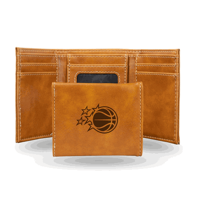 NBA Orlando Magic Brown Laser Engraved Faux Leather Trifold