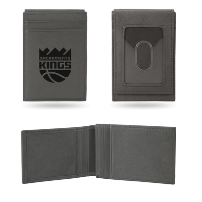 NBA Sacramento Kings Gray Laser Engraved Front Pocket Wallet