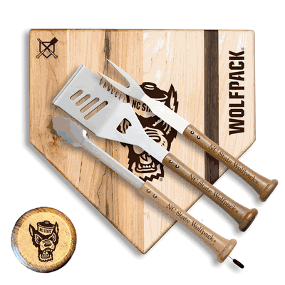 NC State 17 Inch Silver Slugger Grill Tool Set