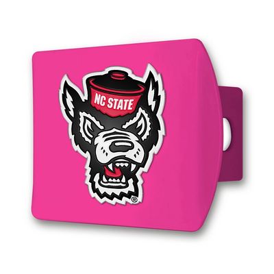 NC State Pink Metal Hitch Cover with 3D Color Emblem