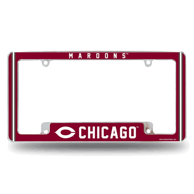 NCAA Chicago Maroons 12" x 6" Chrome Automotive License Plate Frame