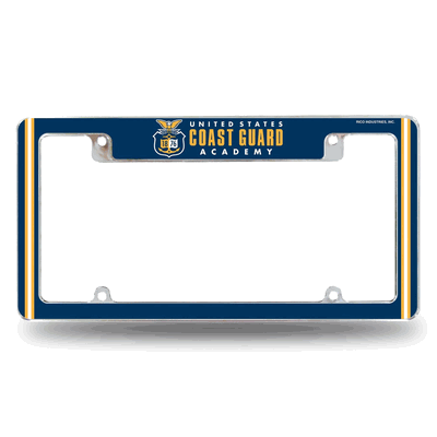 NCAA Coast Guard Bears 12" x 6" Chrome Automotive License Plate Frame