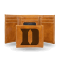 NCAA Duke Blue Devils Brown Laser Engraved Faux Leather Trifold