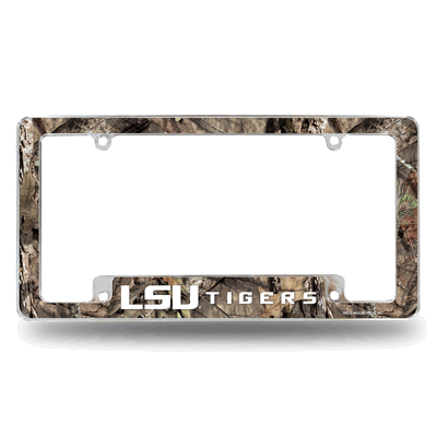 NCAA LSU Tigers Mossy Oak Chrome Automotive License Plate Frame