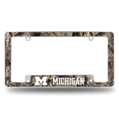 NCAA Michigan Wolverines Mossy Oak Chrome Auto License Plate Frame