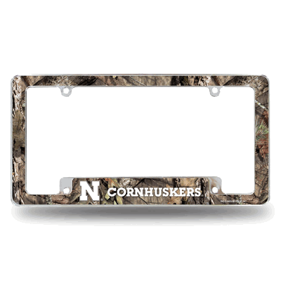 NCAA Nebraska Cornhuskers Mossy Oak Chrome Auto License Plate Frame