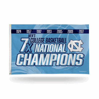 NCAA North Carolina Tar Heels Multi Champ 3' x 5' Banner Flag