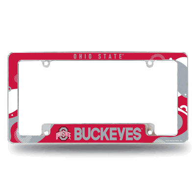 NCAA Ohio State Buckeyes Wave Chrome Automotive License Plate Frame