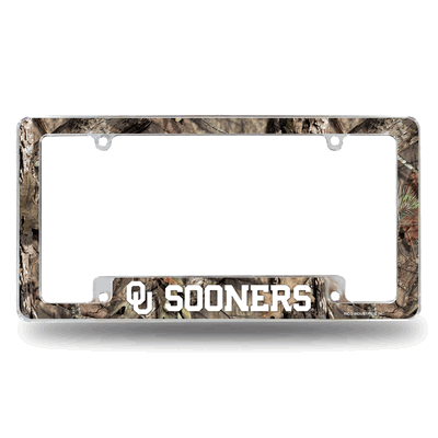 NCAA Oklahoma Sooners Mossy Oak Chrome Automotive License Plate Frame