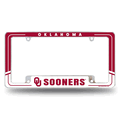 NCAA Oklahoma Sooners Two-Tone Chrome Automotive License Plate Frame NCAA Oklahoma Sooners Two-Tone Chrome Automotive License Plate Frame