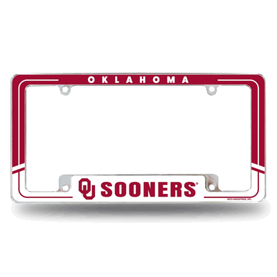 NCAA Oklahoma Sooners Two-Tone Chrome Automotive License Plate Frame