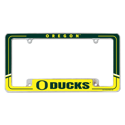 NCAA Oregon Ducks Two-Tone Chrome Automotive License Plate Frame