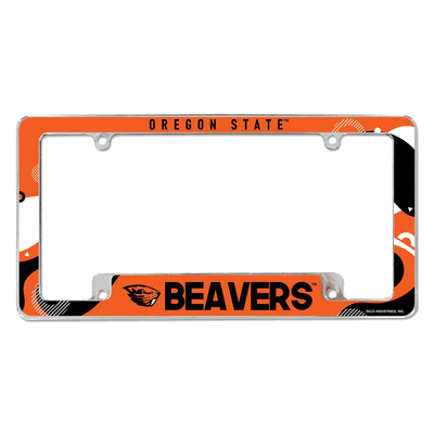 NCAA Oregon State Beavers Wave Chrome Automotive License Plate Frame