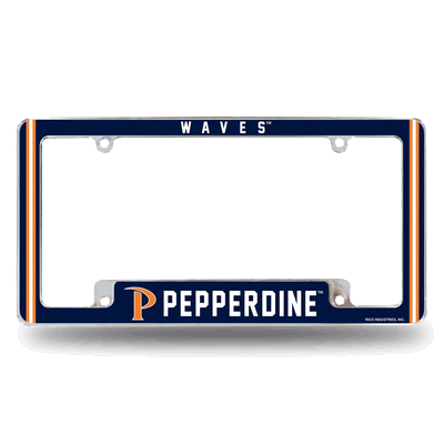 NCAA Pepperdine�Waves 12" x 6" Chrome Automotive License Plate Frame