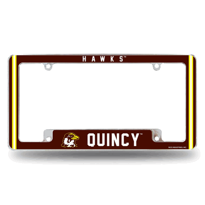 NCAA Quincy�Hawks 12" x 6" Chrome Automotive License Plate Frame