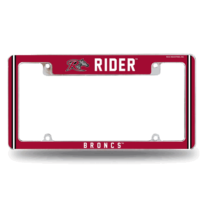 NCAA Rider�Broncs 12" x 6" Chrome Automotive License Plate Frame